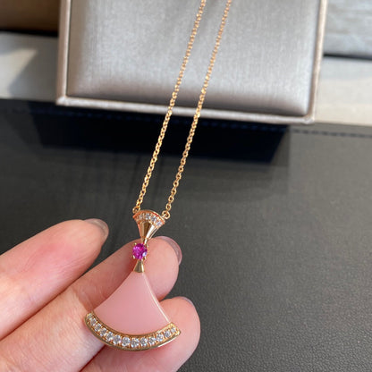[BLAUE TRÄNEN]TRAUM HALSKETTE ROSA OPAL