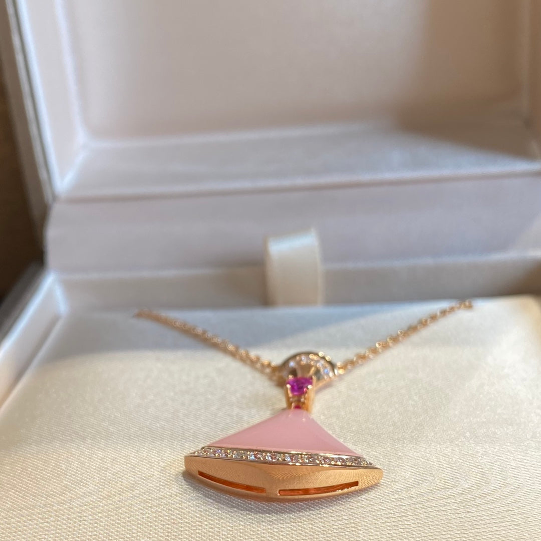 [BLAUE TRÄNEN]TRAUM HALSKETTE ROSA OPAL
