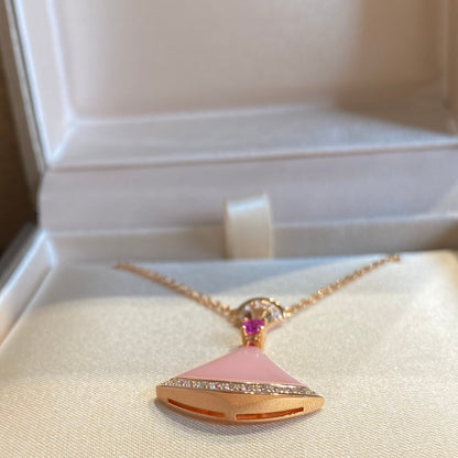 [BLAUE TRÄNEN]TRAUM HALSKETTE ROSA OPAL