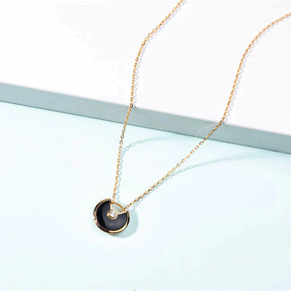 [BLAUE TRÄNEN]AMULETT GOLD KARNEOL ONYX HALSKETTE