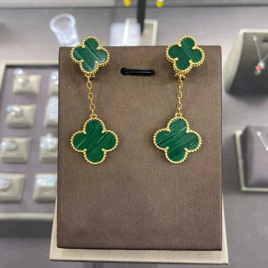 [BLUE TEARS]CLOVER 2 MOTIFS  EARRINGS (MULTIPLE CHOICESC