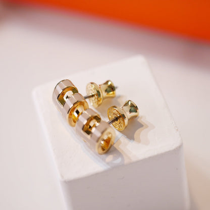 [BLAUE TRÄNEN] MINI POP H GOLD OHRRINGE GRAU