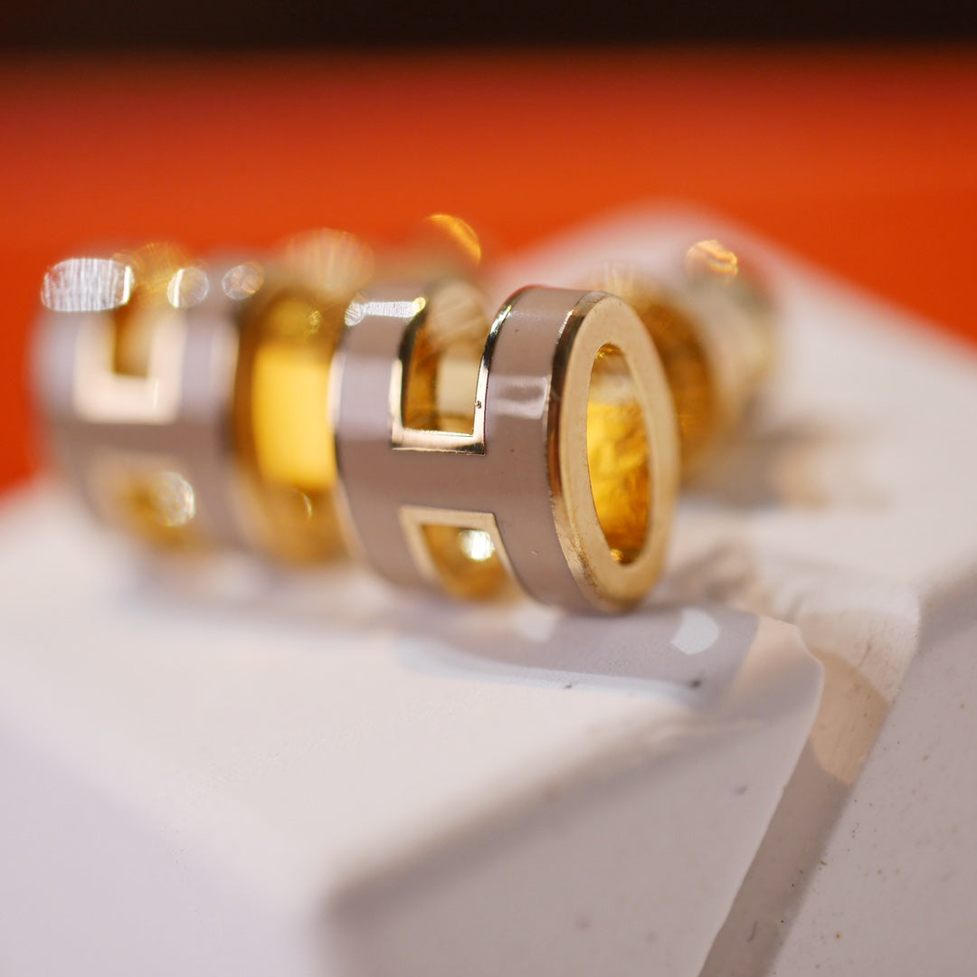 [BLAUE TRÄNEN] MINI POP H GOLD OHRRINGE GRAU