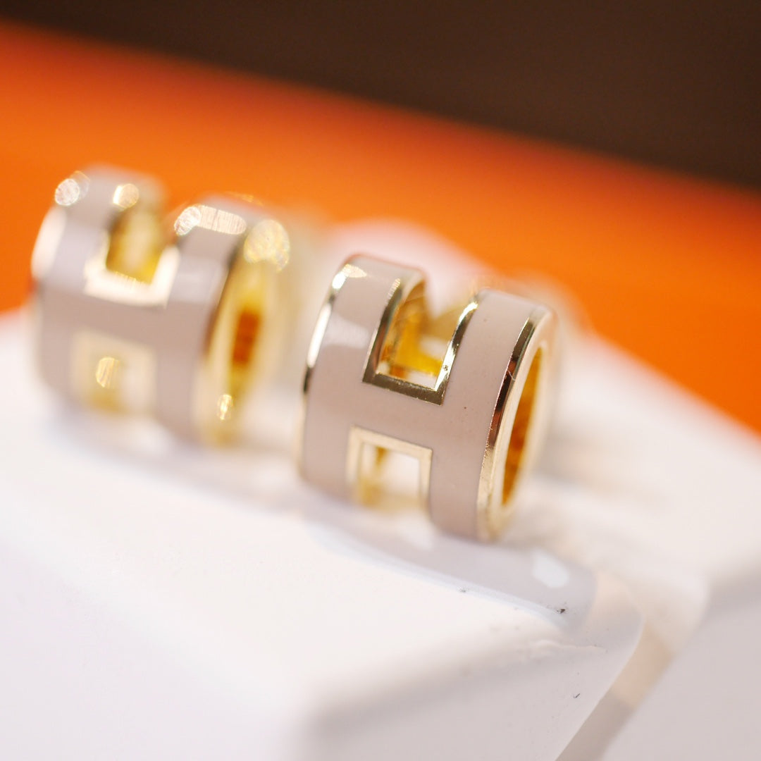 [BLAUE TRÄNEN] MINI POP H GOLD OHRRINGE GRAU