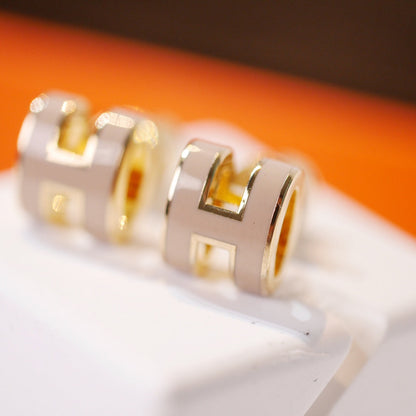 [BLAUE TRÄNEN] MINI POP H GOLD OHRRINGE GRAU