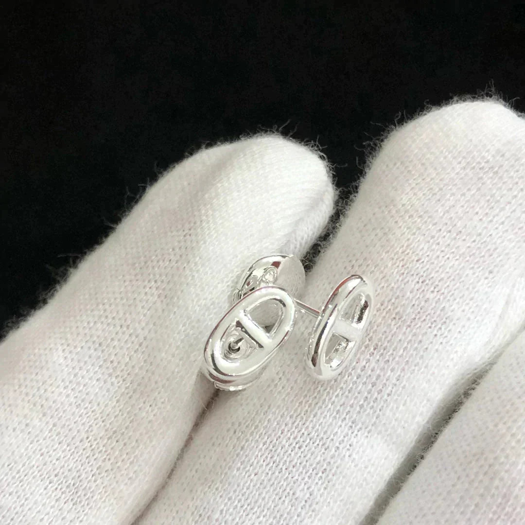 [BLAUE TRÄNEN] KETTE KLEINE OHRRINGE GOLD UND SILBER