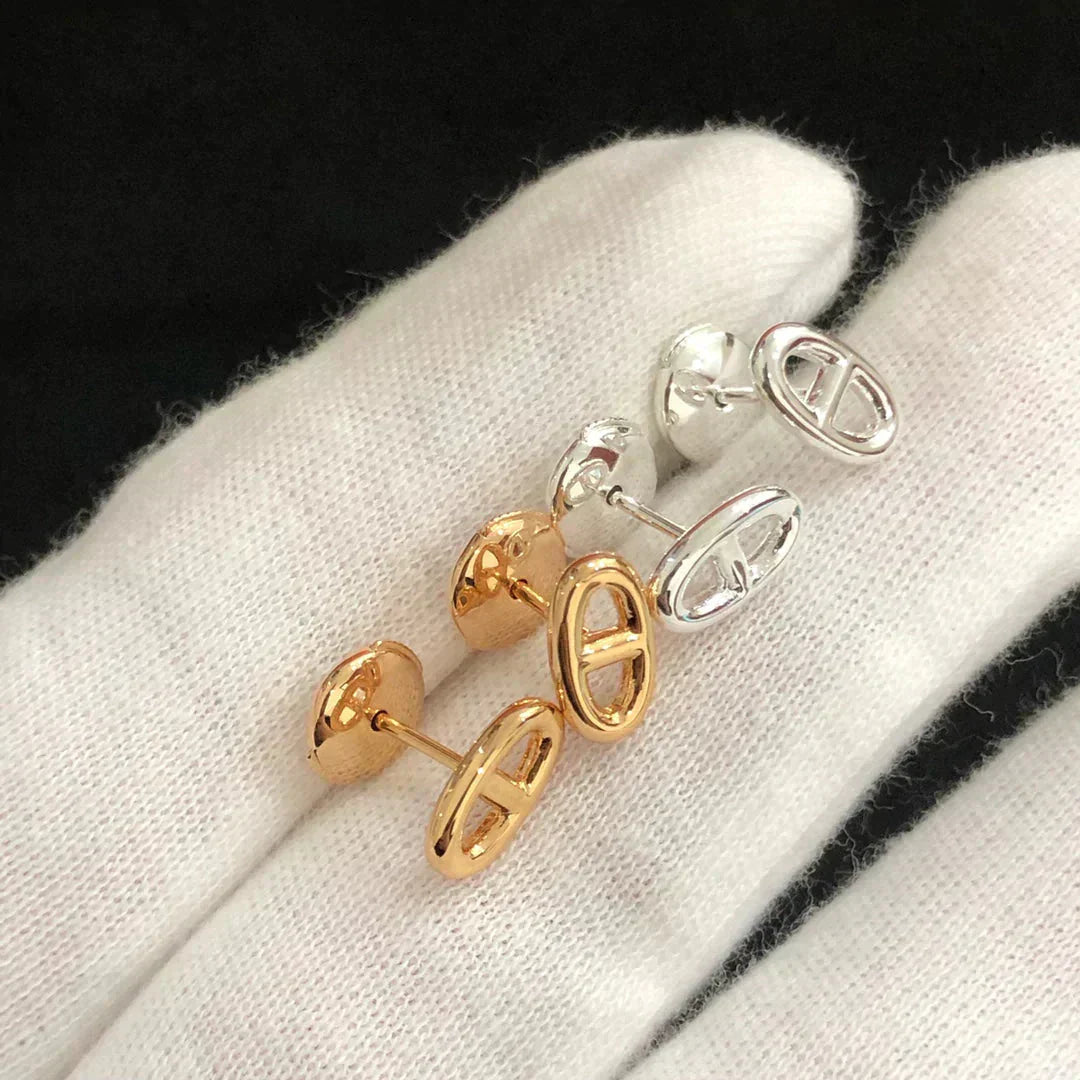 [BLAUE TRÄNEN] KETTE KLEINE OHRRINGE GOLD UND SILBER