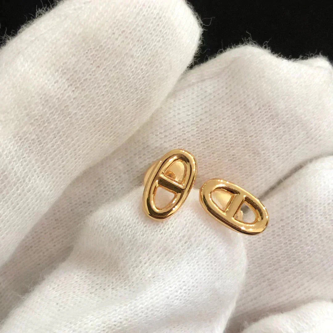 [BLAUE TRÄNEN] KETTE KLEINE OHRRINGE GOLD UND SILBER