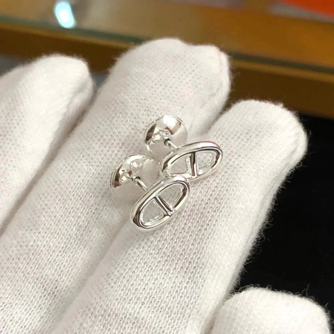 [BLAUE TRÄNEN] KETTE KLEINE OHRRINGE GOLD UND SILBER