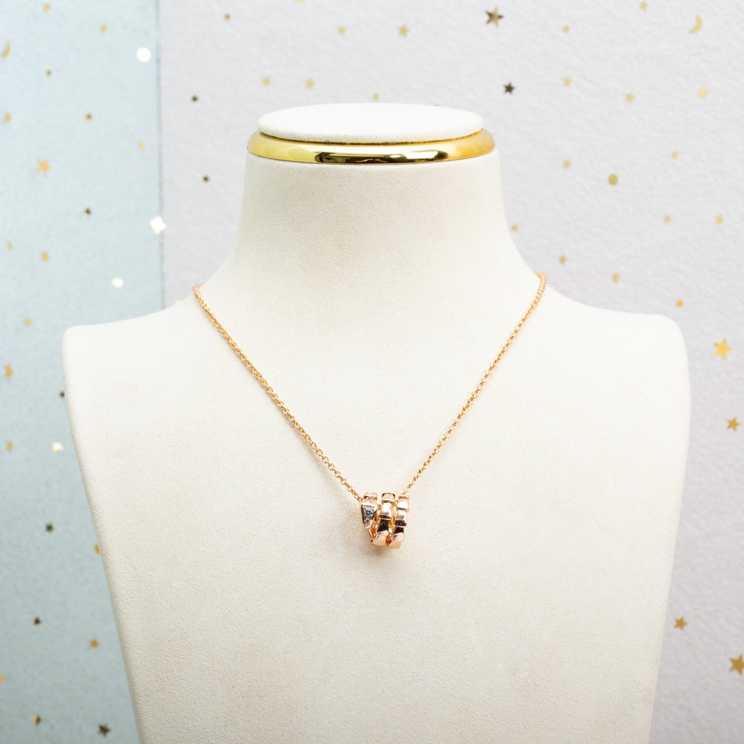 [BLUE TEARS]SERPENTI PINK GOLD NECKLACE DIAMOND