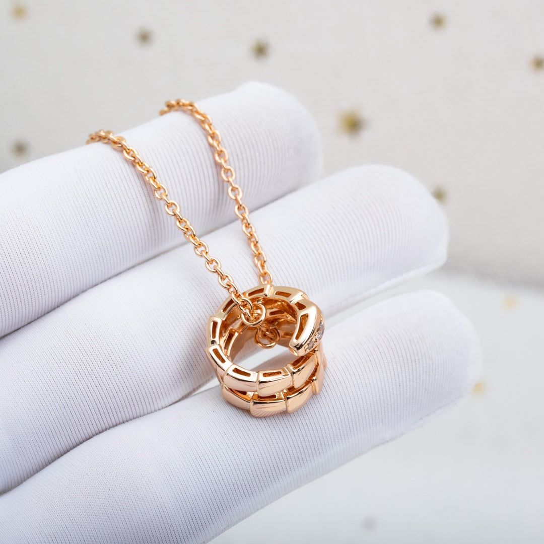 [BLUE TEARS]SERPENTI PINK GOLD NECKLACE DIAMOND