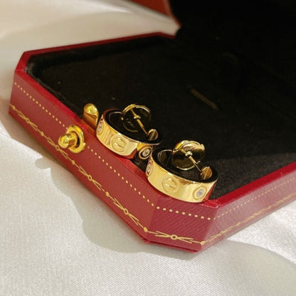 [Blue Tears Jewelry]LOVE EARRINGS 5.7MM 2 DIAMONDS