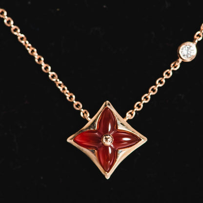 [BLAUE TRÄNEN]STERNKETTE ROTGOLD 1 DIAMANT