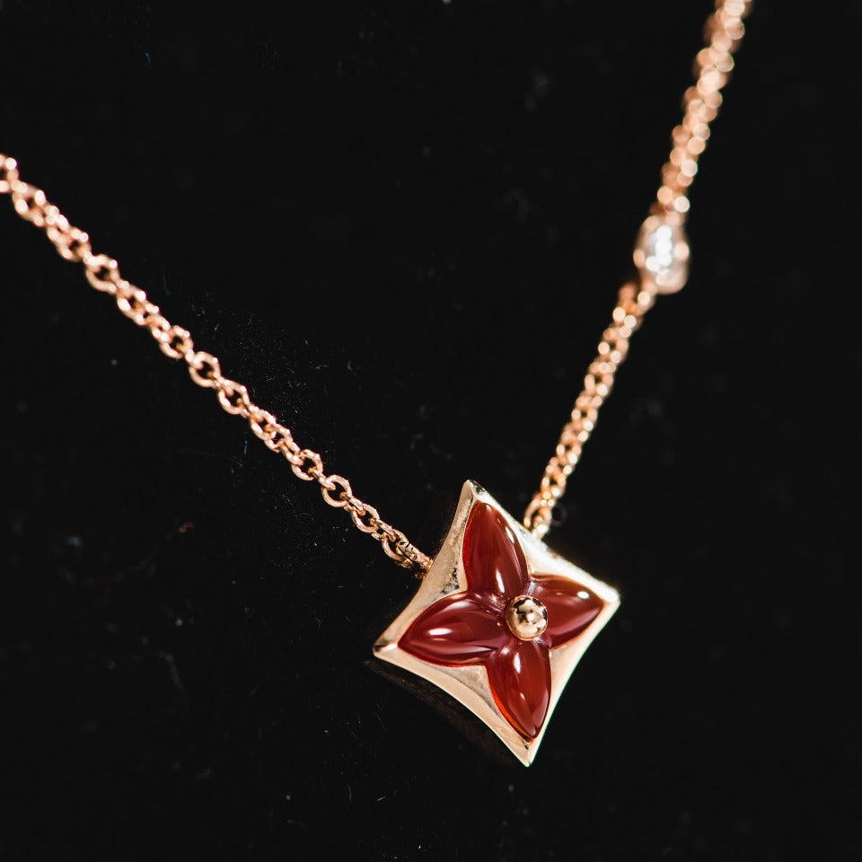 [BLAUE TRÄNEN]STERNKETTE ROTGOLD 1 DIAMANT