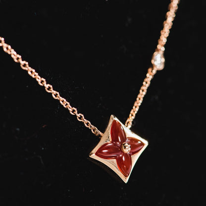 [BLAUE TRÄNEN]STERNKETTE ROTGOLD 1 DIAMANT