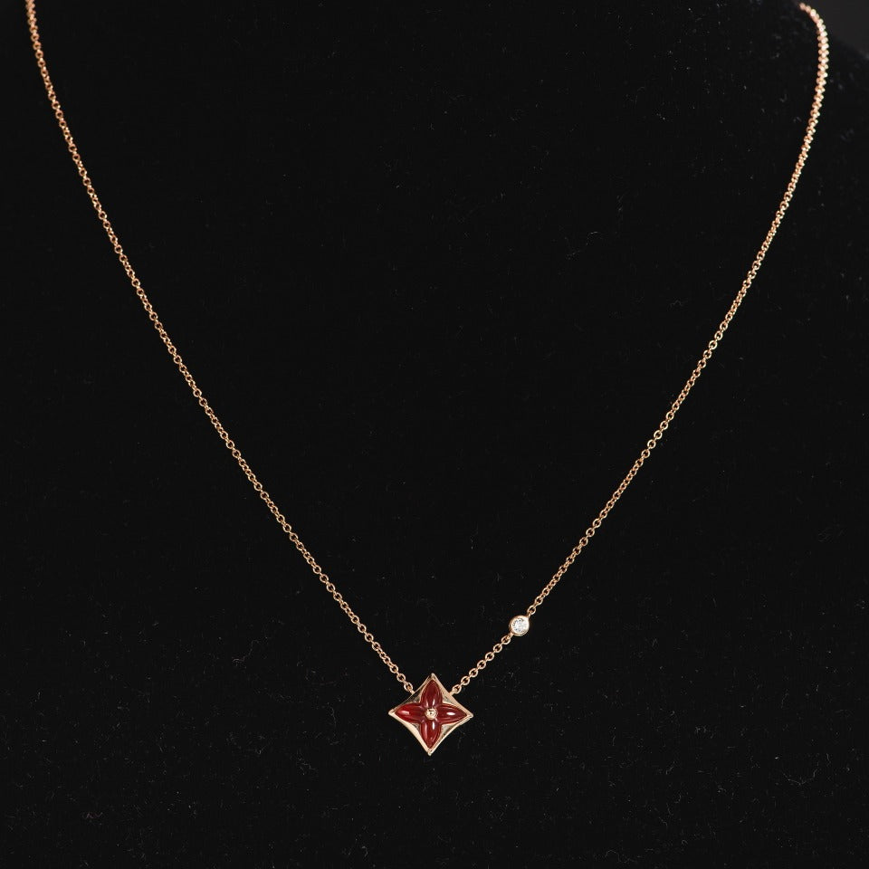 [BLAUE TRÄNEN]STERNKETTE ROTGOLD 1 DIAMANT