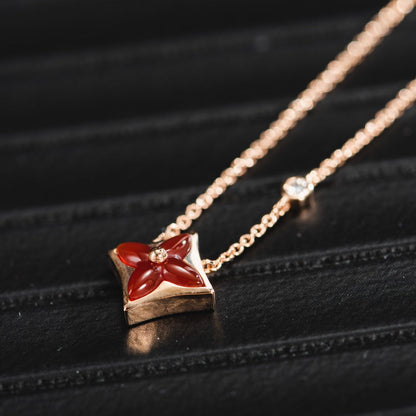 [BLAUE TRÄNEN]STERNKETTE ROTGOLD 1 DIAMANT