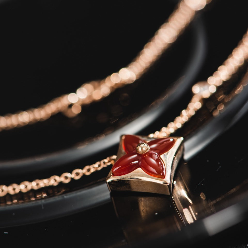 [BLAUE TRÄNEN]STERNKETTE ROTGOLD 1 DIAMANT