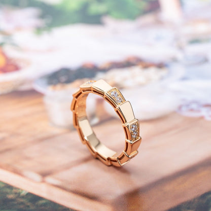 [BLAUE TRÄNEN]SERPENTI RING ROTGOLD 3MM