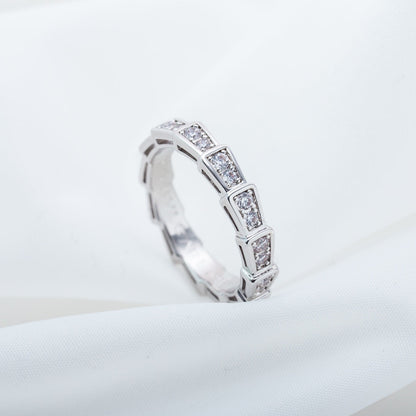 [BLAUE TRÄNEN]SERPENTI RING SILBER DIAMANT GEPAART 3MM