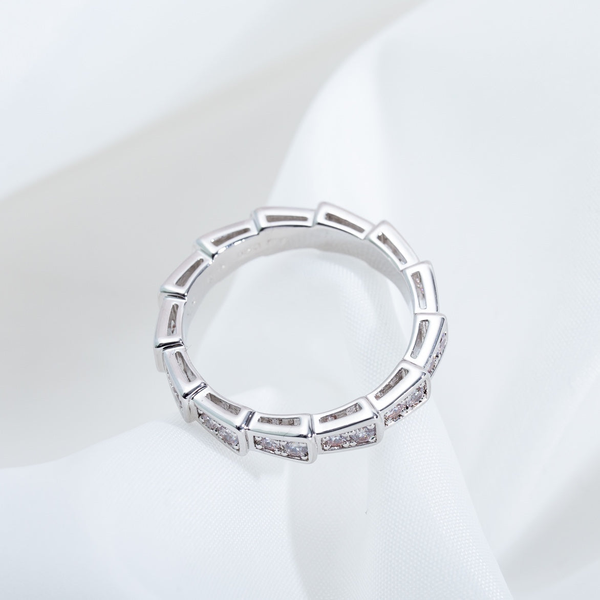 [BLAUE TRÄNEN]SERPENTI RING SILBER DIAMANT GEPAART 3MM