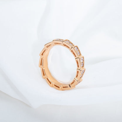 [BLAUE TRÄNEN]SERPENTI RING ROTGOLD DIAMANT 3MM