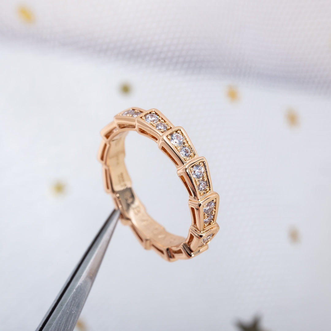 [BLAUE TRÄNEN]SERPENTI RING ROTGOLD DIAMANT 3MM