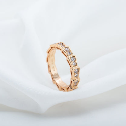 [BLAUE TRÄNEN]SERPENTI RING ROTGOLD DIAMANT 3MM
