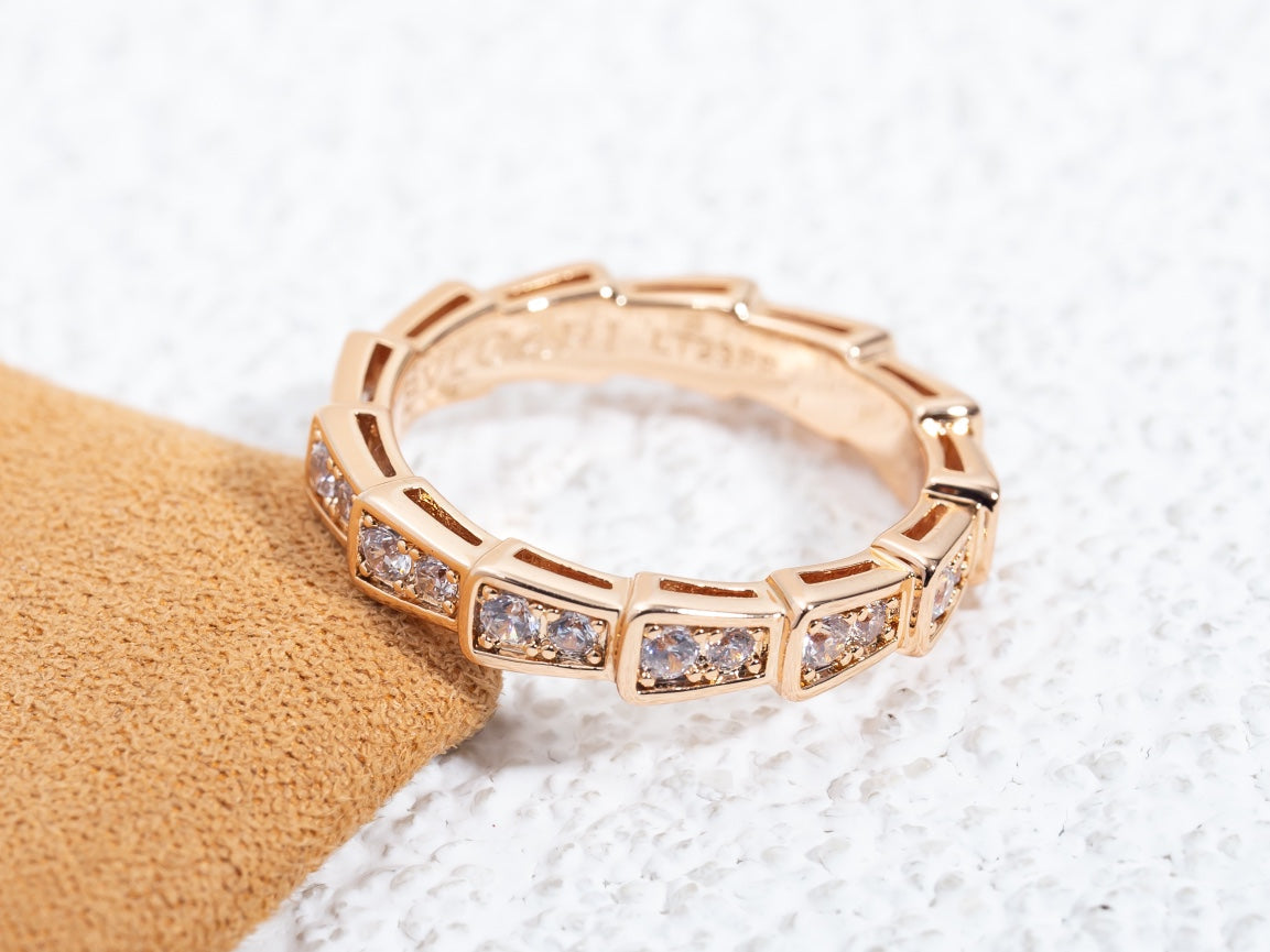 [BLAUE TRÄNEN]SERPENTI RING ROTGOLD DIAMANT 3MM