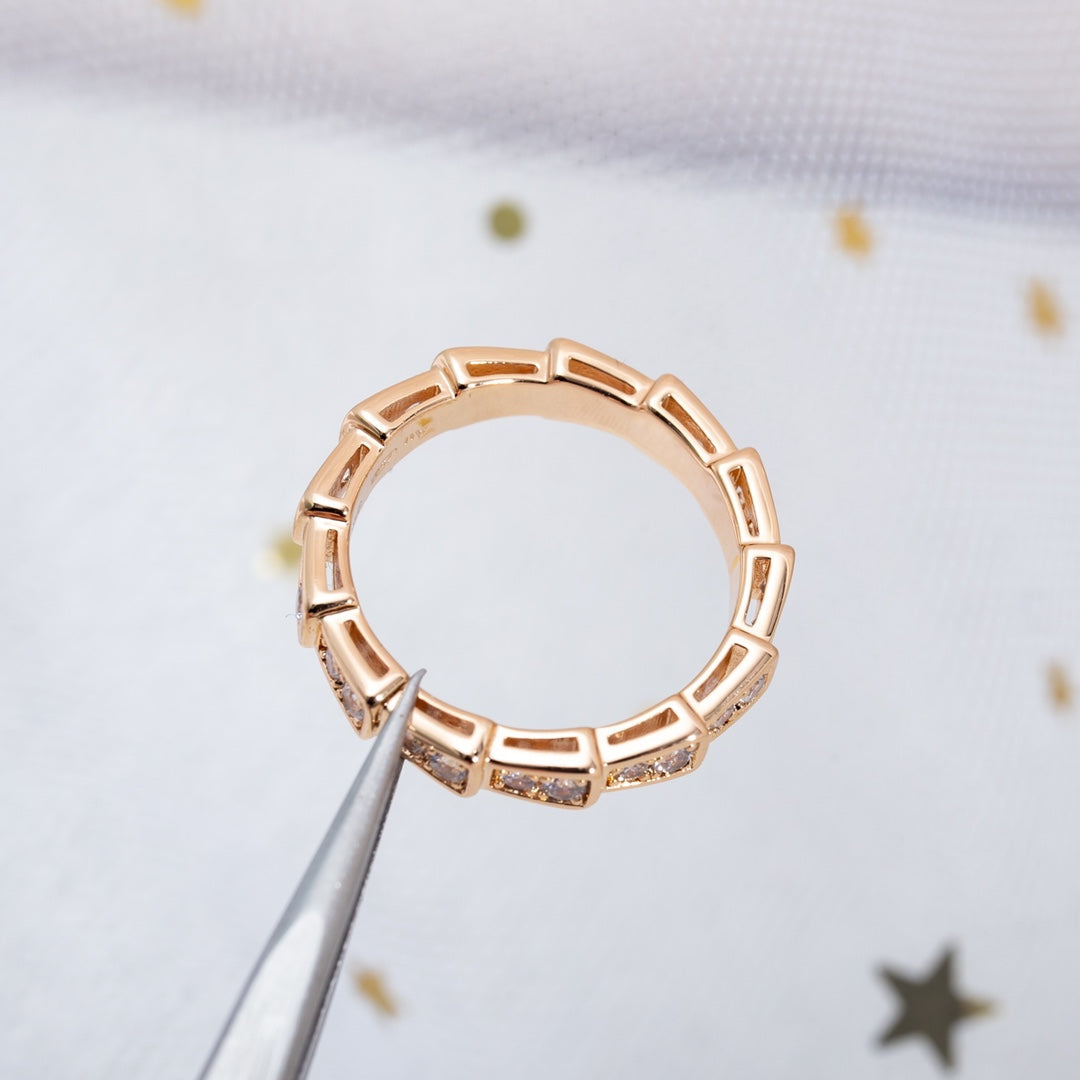 [BLAUE TRÄNEN]SERPENTI RING ROTGOLD DIAMANT 3MM