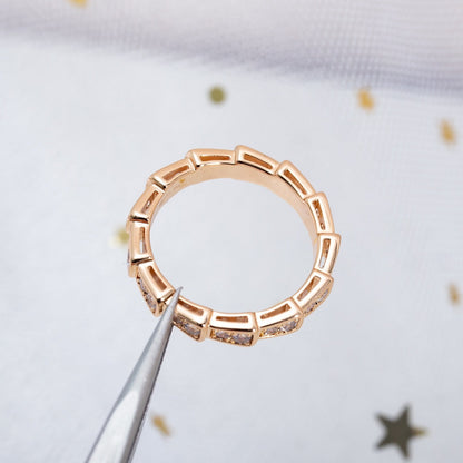 [BLAUE TRÄNEN]SERPENTI RING ROTGOLD DIAMANT 3MM