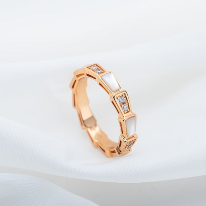 [BLAUE TRÄNEN]SERPENTI RING ROTGOLD DIAMANT MOP 3MM