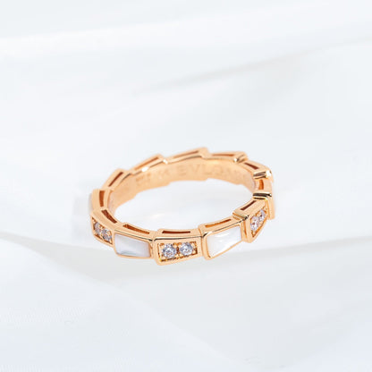 [BLAUE TRÄNEN]SERPENTI RING ROTGOLD DIAMANT MOP 3MM