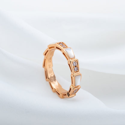 [BLAUE TRÄNEN]SERPENTI RING ROTGOLD DIAMANT MOP 3MM