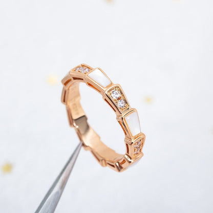 [BLAUE TRÄNEN]SERPENTI RING ROTGOLD DIAMANT MOP 3MM