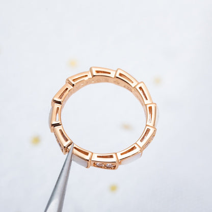 [BLAUE TRÄNEN]SERPENTI RING ROTGOLD DIAMANT MOP 3MM