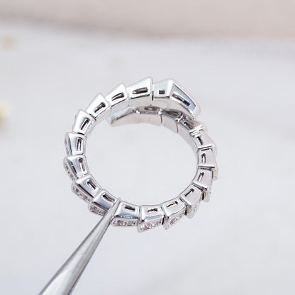 [BLAUE TRÄNEN]SERPENTI RING SILBER DIAMANT GEPAART 4MM