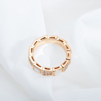 [BLAUE TRÄNEN]SERPENTI RING ROTGOLD MIT DIAMANTEN 4MM