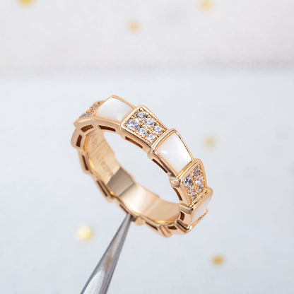[BLAUE TRÄNEN]SERPENTI RING ROTGOLD MIT DIAMANTEN 4MM