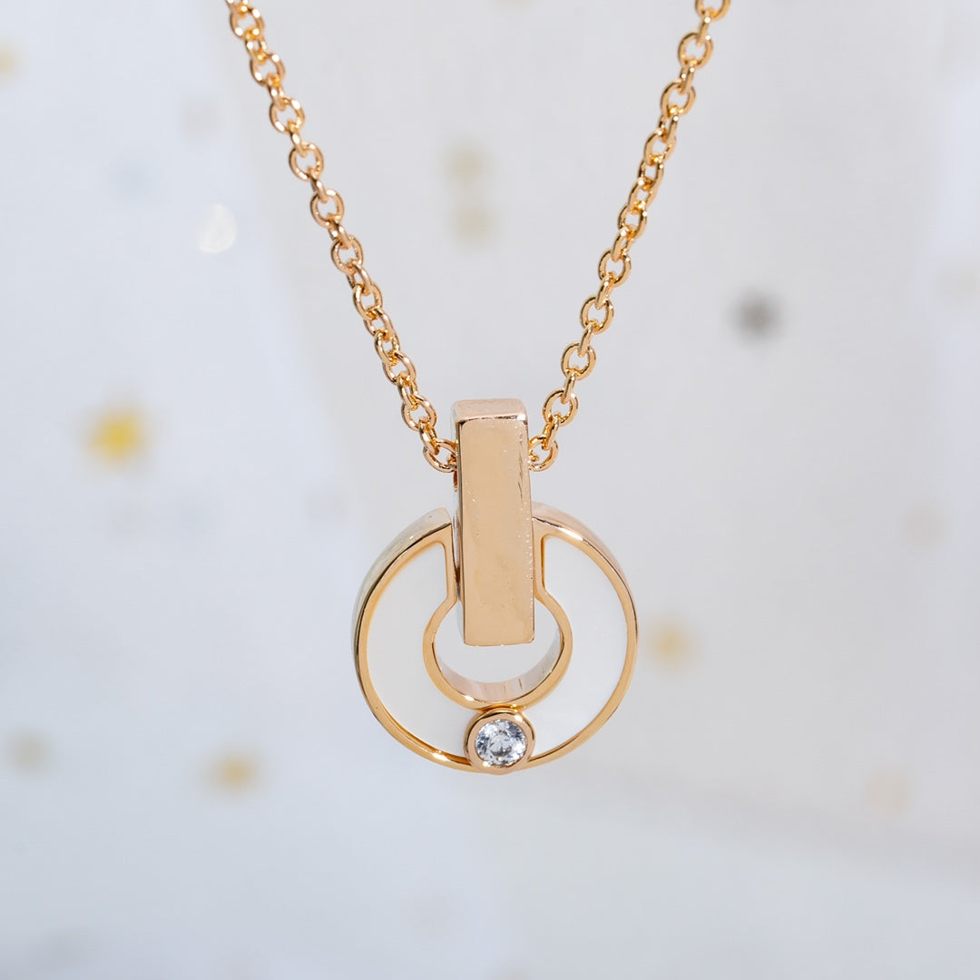 [BLAUE TRÄNEN]GARI HALSKETTE ROSA GOLD MOP