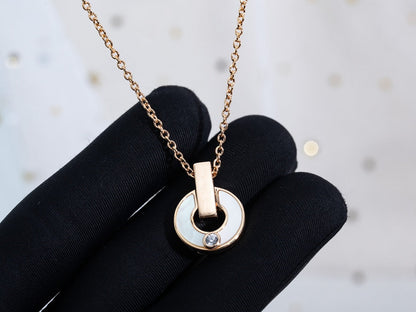 [BLAUE TRÄNEN]GARI HALSKETTE ROSA GOLD MOP