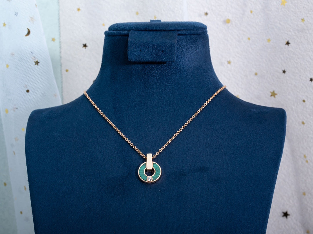 [BLAUE TRÄNEN]GARI HALSKETTE ROSA GOLD MALACHIT