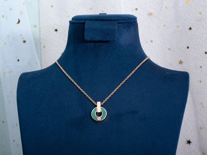 [BLAUE TRÄNEN]GARI HALSKETTE ROSA GOLD MALACHIT