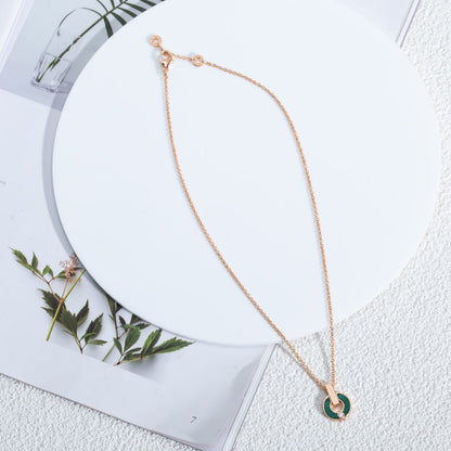 [BLAUE TRÄNEN]GARI HALSKETTE ROSA GOLD MALACHIT