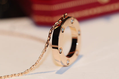 [BLAUE TRÄNEN]LIEBESKETTE 16MM 6 DIAMANTEN ROTGOLD