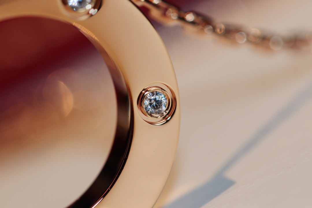 [BLAUE TRÄNEN]LIEBESKETTE 16MM 6 DIAMANTEN ROTGOLD