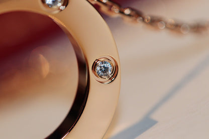 [BLAUE TRÄNEN]LIEBESKETTE 16MM 6 DIAMANTEN ROTGOLD
