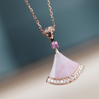 [BLAUE TRÄNEN]TRAUM HALSKETTE ROSA MOP DIAMANT