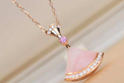 [BLAUE TRÄNEN]TRAUM HALSKETTE ROSA MOP DIAMANT