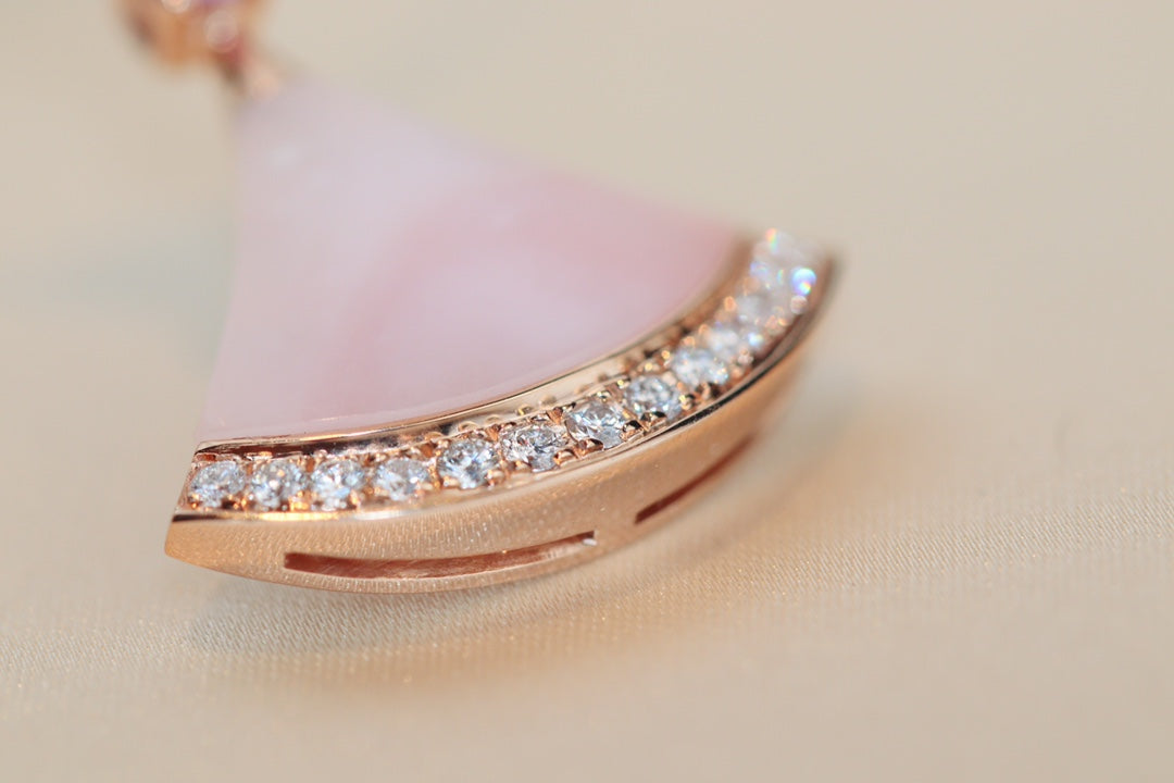 [BLAUE TRÄNEN]TRAUM HALSKETTE ROSA MOP DIAMANT